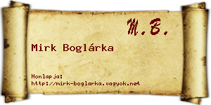 Mirk Boglárka névjegykártya
